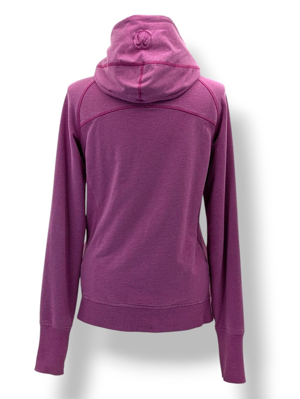 Lululemon Sz 8 Scuba Hoodie Heathered Ultra Violet Full Zip Thumbholes - Picture 12 of 16